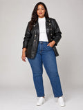 Military-Inspired Structured Jacket - Black