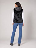 Hooded Faux Fur Gilet - Black (2)