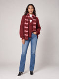 Soft Button-Front Cardigan and scarf - Wine