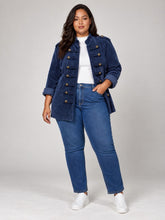 Military-Inspired Corduroy Jacket - Navy