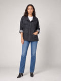 Textured Drawstring Utility Jacket - Navy