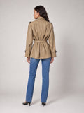 Belted Faux Leather Jacket - Latte (2)