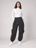 Balloon Pocket Trousers - Black
