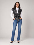 Sleeveless Tie Waist Vest - Black