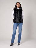 Hooded Faux Fur Gilet - Black