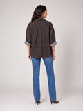 Textured Drawstring Utility Jacket - Chocolate (2)
