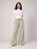 Wide-Leg Drawstring Trousers - Stone
