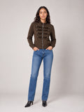 Military-Inspired Button Jacket - Chocolate