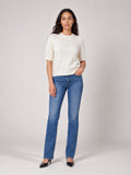 Textured Knit Short Sleeve Jumper - Cream