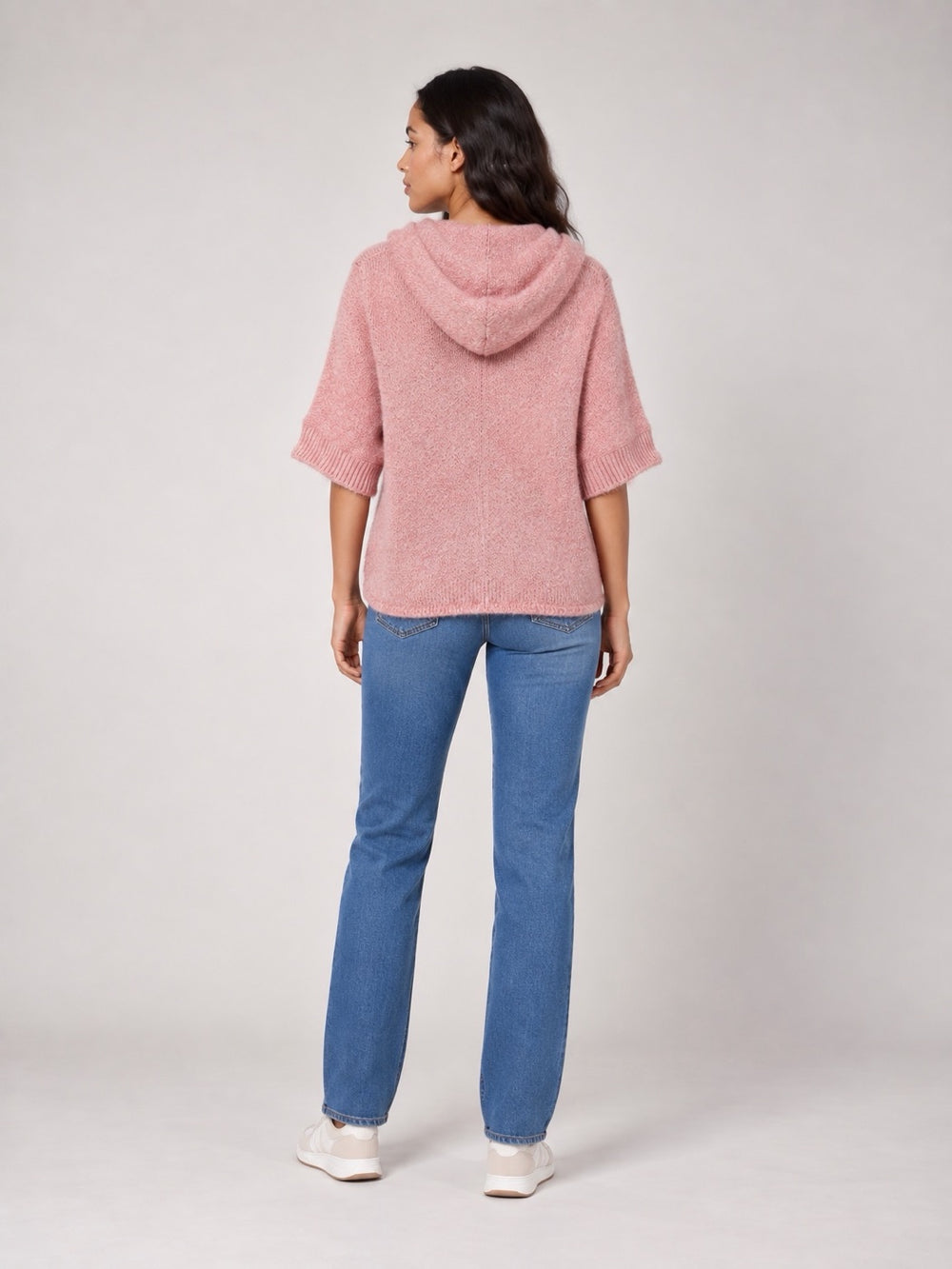Short Sleeve Zip Hoodie - Blush (2)