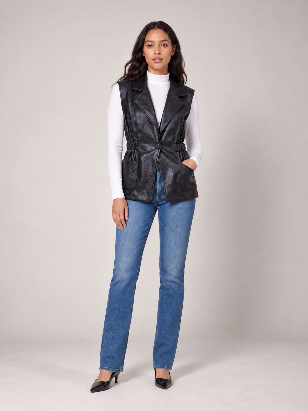 Quilted Tailored Waistcoat - Black