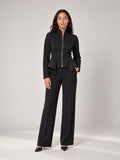 Sculpted Peplum Tracksuit Set - Black