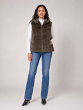 Hooded Faux Fur Gilet - Mocha