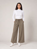 Wide-Leg Drawstring Trousers - Mocha