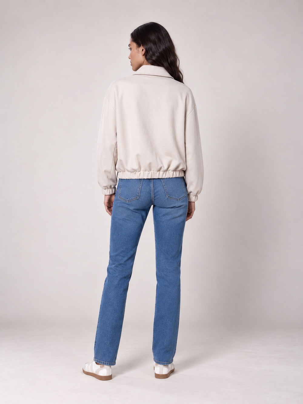 Tailored Cropped Jacket - Ecru (2)