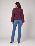 Textured Knit Jumper - Blackcurrant (2)
