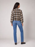 Checked Funnel Neck jacket  - Chocolate Check (2)