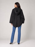 Textured Hooded Jumper with Embellished Cut-Outs - Black (2)