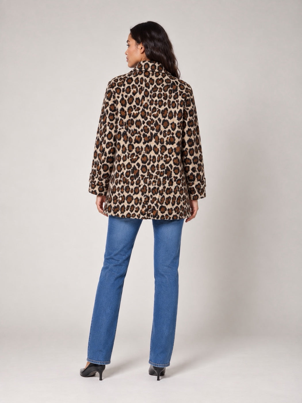 Leopard Print Double-Breasted Jacket - Leopard Print (2)