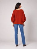 Balloon Sleeve soft knit Sweater - Rust (2)