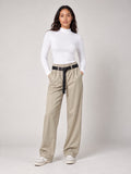 Faux Leather Wide-Leg Trousers - Latte