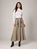 Pleated Maxi Skirt - Latte