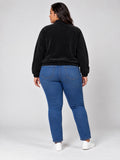 Corduroy Bomber Jacket with Statement Buttons - Black (2)