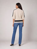 Mock Neck Button Sleeve Knit - Stone (2)