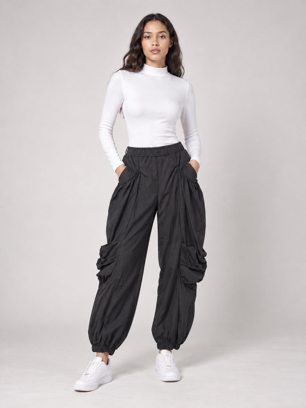 Balloon Pocket Trousers - Black