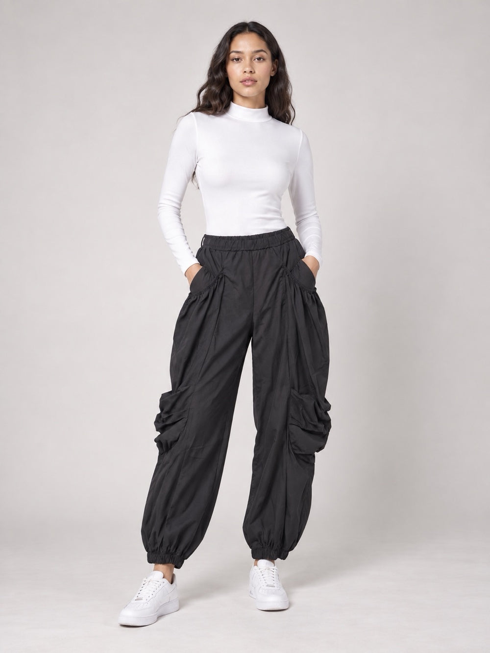 Balloon Pocket Trousers - Black