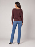 Embellished Boat Neck Jumper - Blackcurrant (2)