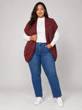 Popcorn Yarn Knit waistcoat  - Wine