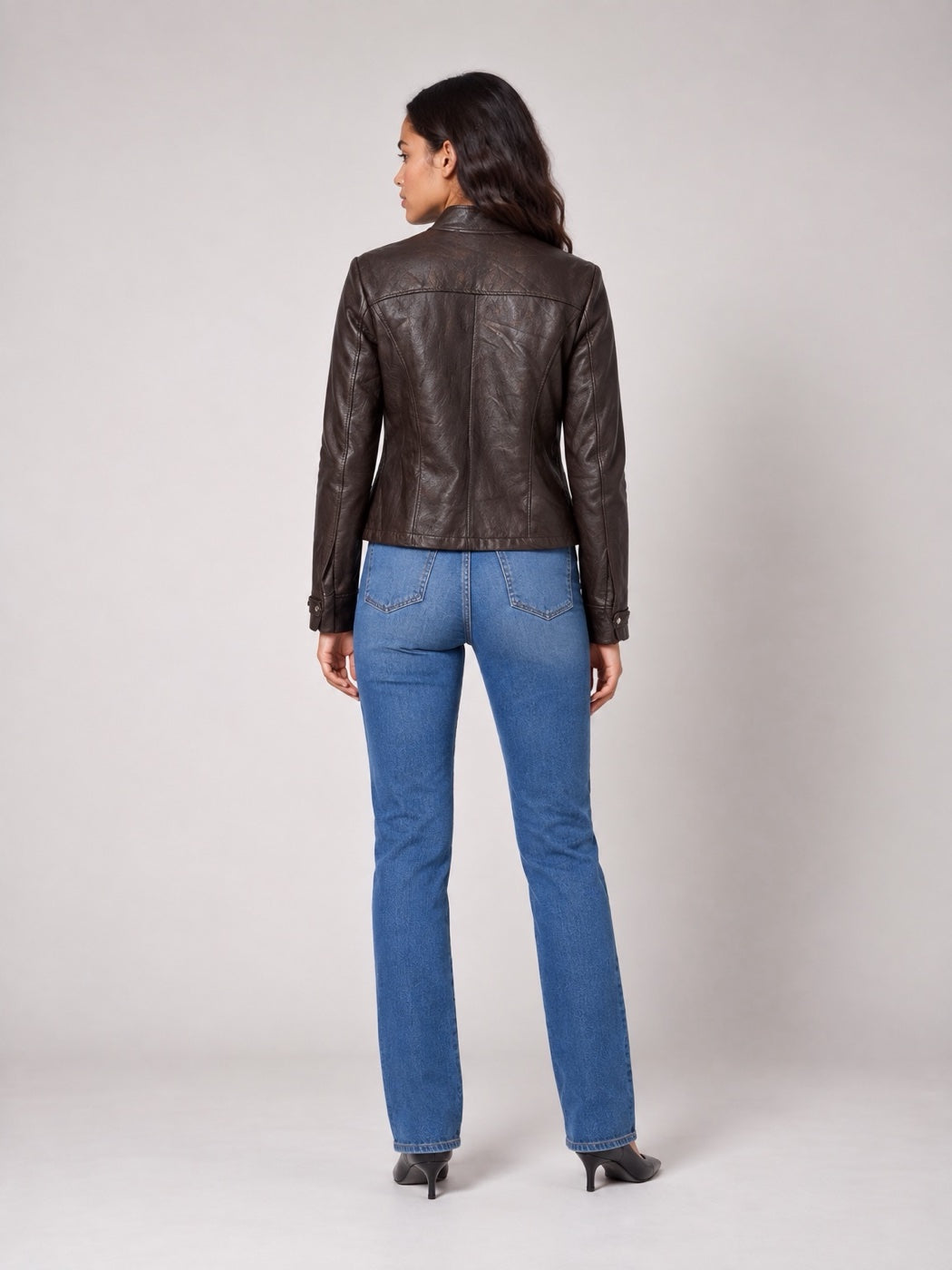 Military-Inspired Button Jacket - Chocolate (2)