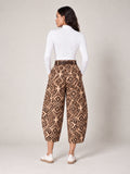 Geometric Print Trousers - Chocolate (2)