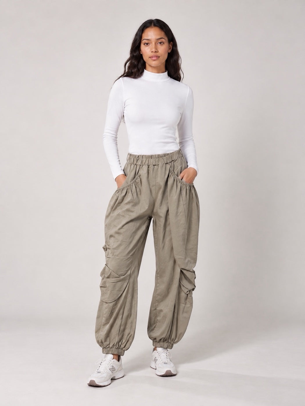Balloon Pocket Trousers - Stone