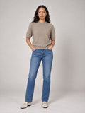 Textured Knit Short Sleeve Jumper - Stone