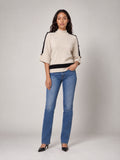 Mock Neck Button Sleeve Knit - Stone