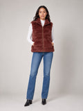 Hooded Faux Fur Gilet - Brick