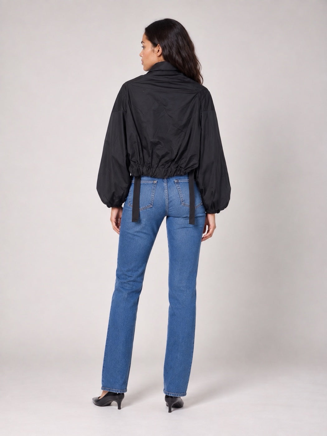 Sculptural Ruched Jacket - Black (2)