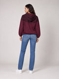 Leopard Print Quarter Zip Hoodie - Wine (2)