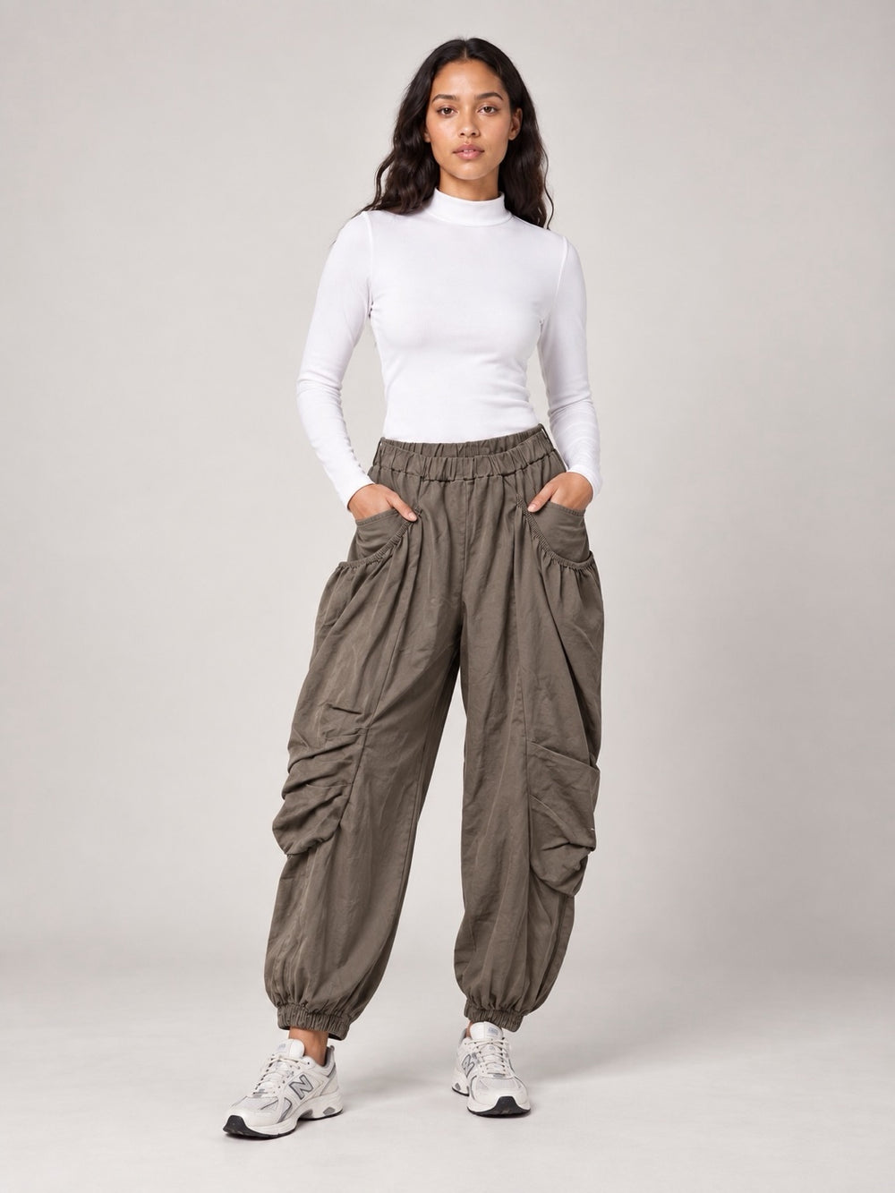 Balloon Pocket Trousers - Taupe