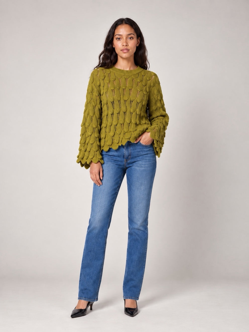 Textured Knit Jumper - Pistachio